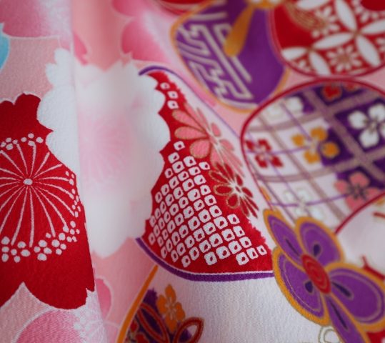 十三参り用の女の子着物[ブランド][乙葉]ピンクに桜と梅[身長158cmまで]No.2